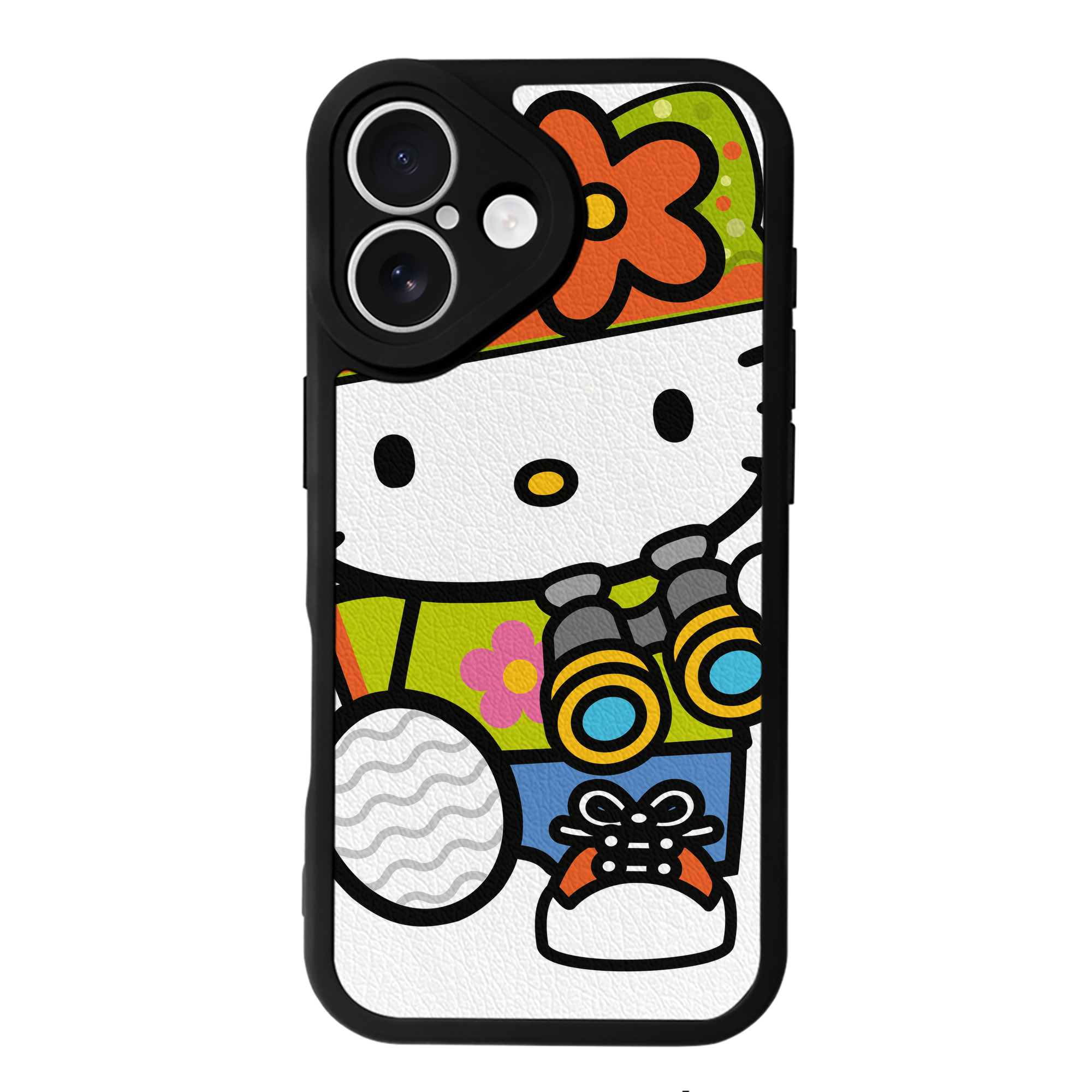 （画像用） Hello Kitty ハローキティ 【iPhone 16シリーズ対応】シリコンスマホケース（レザー調） 材質：シリコン